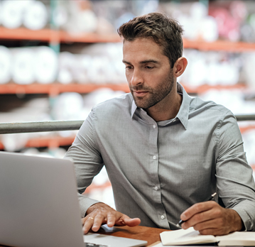 Man using laptop